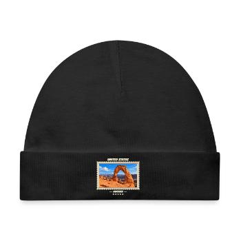 Vereinigte Staaten Arches Vintage Reisemarke - Baby Premium Organic Mütze - Schwarz - Vorne