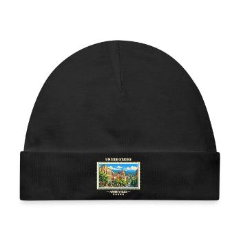 Vereinigte Staaten Asheville Vintage Reisemarke - Baby Premium Organic Mütze - Schwarz - Vorne