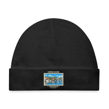 Vereinigte Staaten Annapolis Vintage Reisemarke - Baby Premium Organic Mütze - Schwarz - Vorne