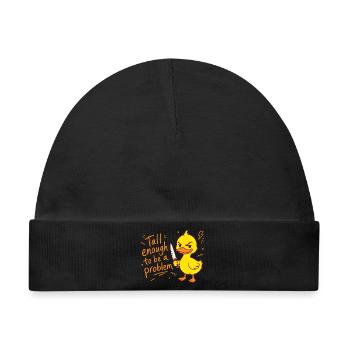 Tall enough to be a problem - Ente mit Messer - Baby Premium Organic Mütze - Schwarz - Vorne