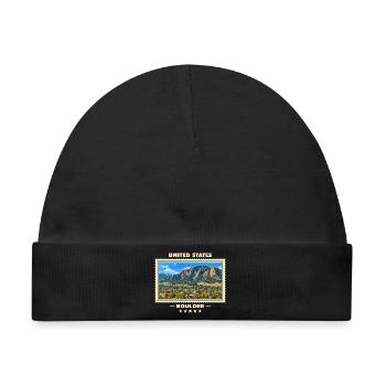 Vereinigte Staaten Boulder Vintage Reisemarke - Baby Premium Organic Mütze - Schwarz - Vorne