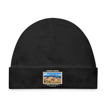 Vereinigte Staaten Great Sand Dunes Vintage Reisem - Baby Premium Organic Mütze - Schwarz - Vorne