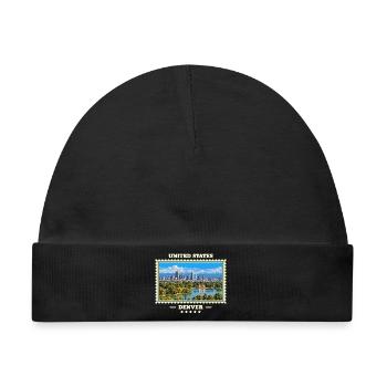 Vereinigte Staaten Denver Vintage Reisemarke - Baby Premium Organic Mütze - Schwarz - Vorne