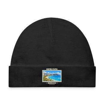 Vereinigte Staaten Honolulu Vintage Reisemarke - Baby Premium Organic Mütze - Schwarz - Vorne