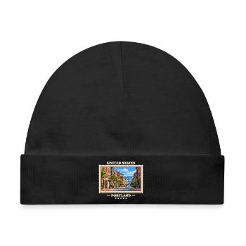 Vereinigte Staaten Portland Maine Vintage Reisemar - Baby Premium Organic Mütze - Schwarz - Vorne