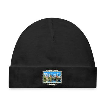 Vereinigte Staaten Newark Vintage Reisemarke - Baby Premium Organic Mütze - Schwarz - Vorne