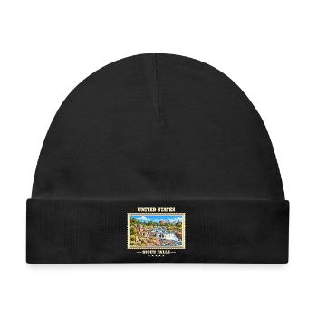 Vereinigte Staaten Sioux Falls Vintage Reisemarke - Baby Premium Organic Mütze - Schwarz - Vorne