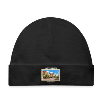 Vereinigte Staaten Cheyenne Vintage Reisemarke - Baby Premium Organic Mütze - Schwarz - Vorne