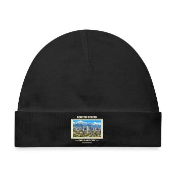 Vereinigte Staaten Salt Lake City Vintage Marke - Baby Premium Organic Mütze - Schwarz - Vorne