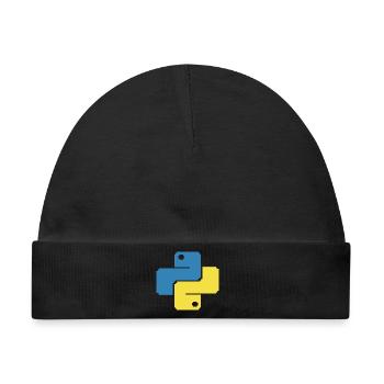 Python Pixelart - Baby Premium Organic Mütze - Schwarz - Vorne