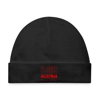 Austria Neon Overprint Muster - Baby Premium Organic Mütze - Schwarz - Vorne