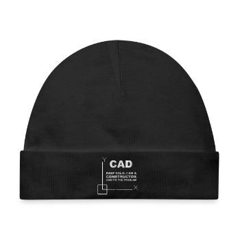 CAD Keep Calm Constructor Engineering - Baby Premium Organic Mütze - Schwarz - Vorne