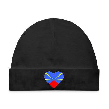 Herz Flagge die Insel des Treffens - Baby Premium Organic Mütze - Schwarz - Vorne