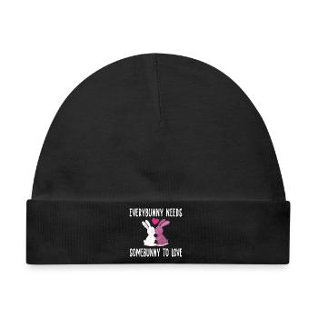 Everybunny needs somebunny to love - Baby Premium Organic Mütze - Schwarz - Vorne