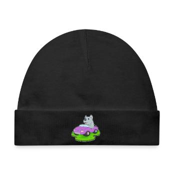 Hund Auto - Baby Premium Organic Mütze - Schwarz - Vorne