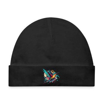 Kolibri - Baby Premium Organic Mütze - Schwarz - Vorne