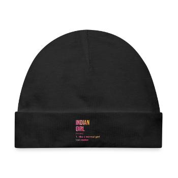 Indien Indien Indien - Baby Premium Organic Mütze - Schwarz - Vorne