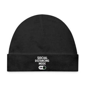 social distancing mode on - Baby Premium Organic Mütze - Schwarz - Vorne