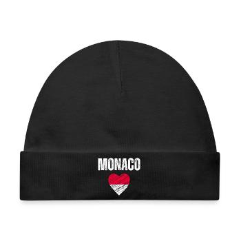 Ich liebe Monaco, die Flagge von Monaco - Baby Premium Organic Mütze - Schwarz - Vorne
