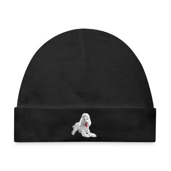 Eleganter Low-Poly-Pudel - Baby Premium Organic Mütze - Schwarz - Vorne