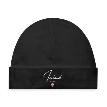 Isländischer Stolz, minimalistisches, elegantes Design - Baby Premium Organic Mütze - Schwarz - Vorne