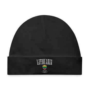 Litauischer Stolz, minimalistisches, elegantes Design - Baby Premium Organic Mütze - Schwarz - Vorne