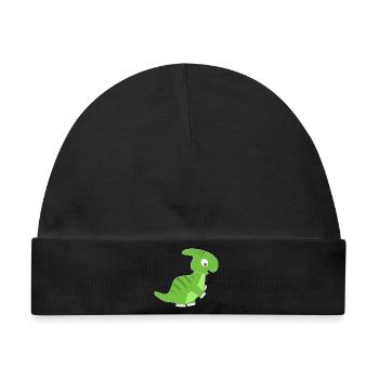 Grüner Dinosaurier Kinderdesign - Baby Premium Organic Mütze - Schwarz - Vorne