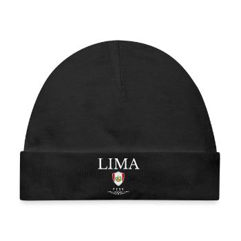 Lima, Peru, Lima elegantes, minimalistisches Design - Baby Premium Organic Mütze - Schwarz - Vorne