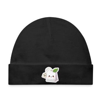 Kawaii Kräutertee Beutel Illustration - Baby Premium Organic Mütze - Schwarz - Vorne