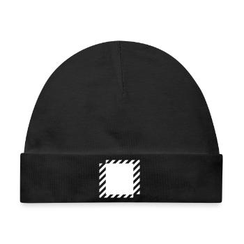 Linien Quadrate Design - Baby Premium Organic Mütze - Schwarz - Vorne