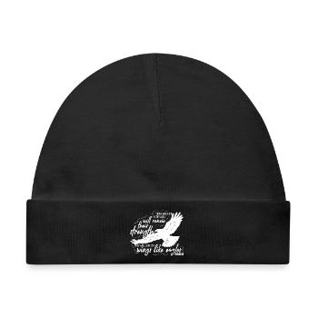 Isaiah 40 31 - soar on wings like eagles Lettering - Baby Premium Organic Mütze - Schwarz - Vorne