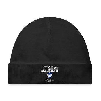 Souvenir Jerusalem, ich liebe Jerusalem - Baby Premium Organic Mütze - Schwarz - Vorne