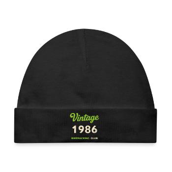 Vintage 1986 – Bikepacking Club Retro Geburtsjahr - Baby Premium Organic Mütze - Schwarz - Vorne
