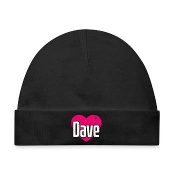 I Love Dave Pinkes Herz Ich liebe Dave - Baby Premium Organic Mütze - Schwarz - Vorne