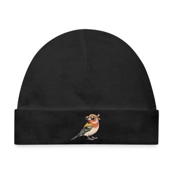 RetroVogel mit Bandana - Baby Premium Organic Mütze - Schwarz - Vorne