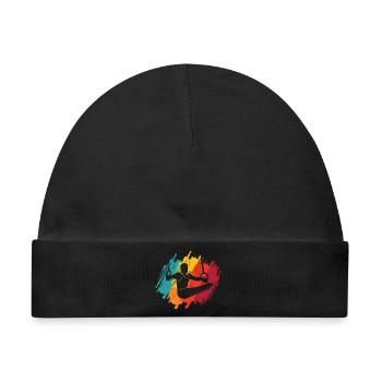 Turner Retro Gymnastik Ringeturnen Turnen - Baby Premium Organic Mütze - Schwarz - Vorne