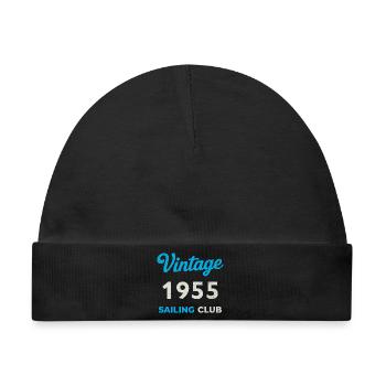 Vintage 1955 – Sailing Club Retro Geburtsjahr - Baby Premium Organic Mütze - Schwarz - Vorne