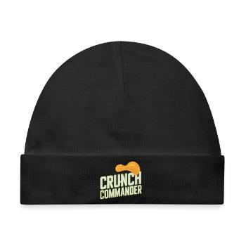  Crunch Commander Knabber Chips Fan Snack - Baby Premium Organic Mütze - Schwarz - Vorne