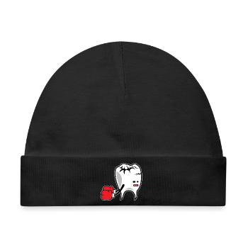 Tooth Boxer K.o. - Baby Premium Organic Mütze - Schwarz - Vorne