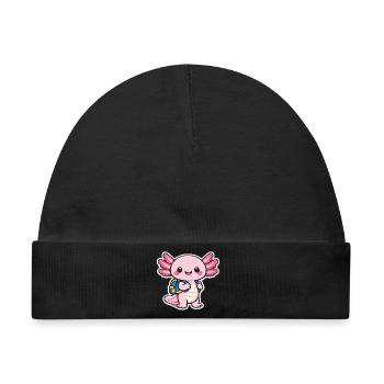 Kuscheliger axolotl - Baby Premium Organic Mütze - Schwarz - Vorne