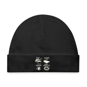 Eat Sleep Anime Repeat - Baby Premium Organic Mütze - Schwarz - Vorne