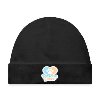 Rescue Lover Pfotenherz - Baby Premium Organic Mütze - Schwarz - Vorne