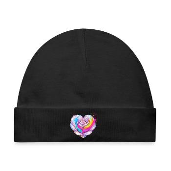 Kristallherz Regenbogenfusion - Baby Premium Organic Mütze - Schwarz - Vorne