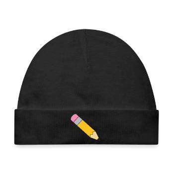 Bleistift - Baby Premium Organic Mütze - Schwarz - Vorne