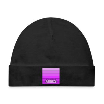 Maedchenname Agnes - Baby Premium Organic Mütze - Schwarz - Vorne