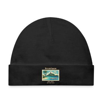 Polynesien Bora Bora Vintage Reisemarke - Baby Premium Organic Mütze - Schwarz - Vorne