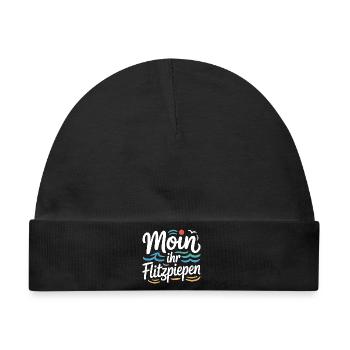 Moin Ihr Flitzpiepen Norddeutsch Hamburg Büro Moin - Baby Premium Organic Mütze - Schwarz - Vorne