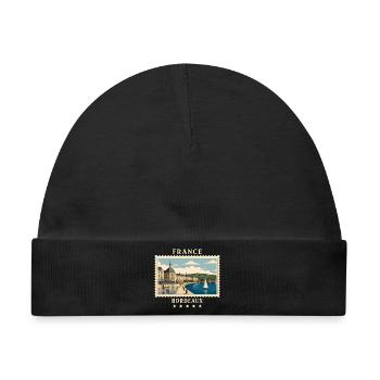 Frankreich Bordeaux Vintage Reisemarke - Baby Premium Organic Mütze - Schwarz - Vorne