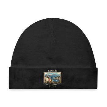 Norwegen Ålesund Vintage Reisemarke - Baby Premium Organic Mütze - Schwarz - Vorne