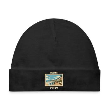 Frankreich Vintage Reisemarke - Baby Premium Organic Mütze - Schwarz - Vorne